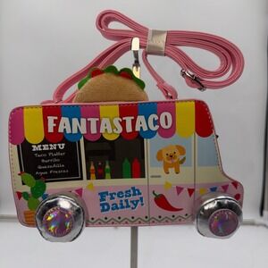 Fantastico Taco Truck Purse Pink Crossbody Bag Cute Novelty Fun